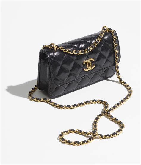 chanel flap phone holder with chain|Chanel clutch with chain.